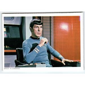 1977 Star Trek Spock In Command Chrome Postcard Paramount Pictures